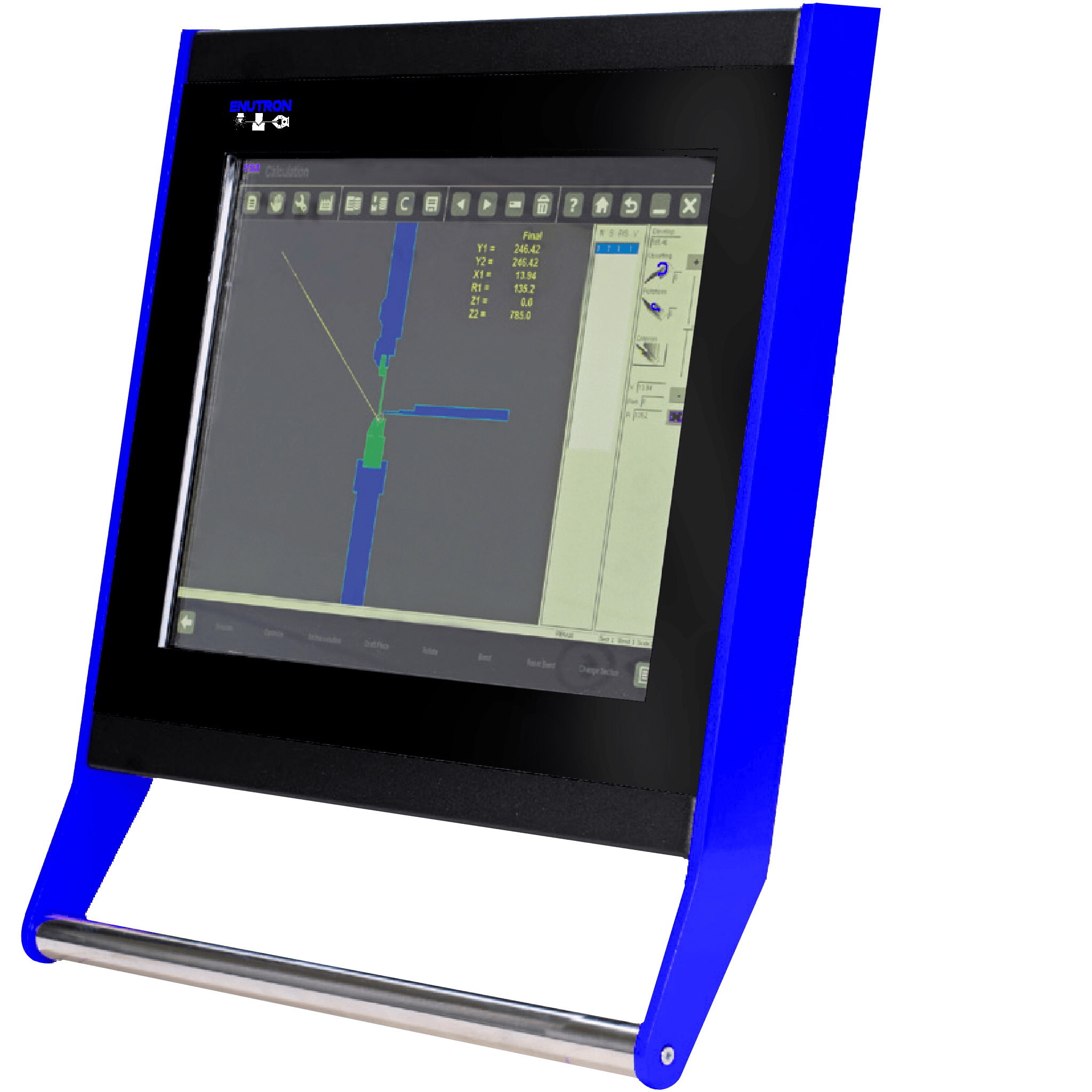 Industrial touchscreen press brake control retrofit solutions available for all press brakes. Graphical programming, simple to use.